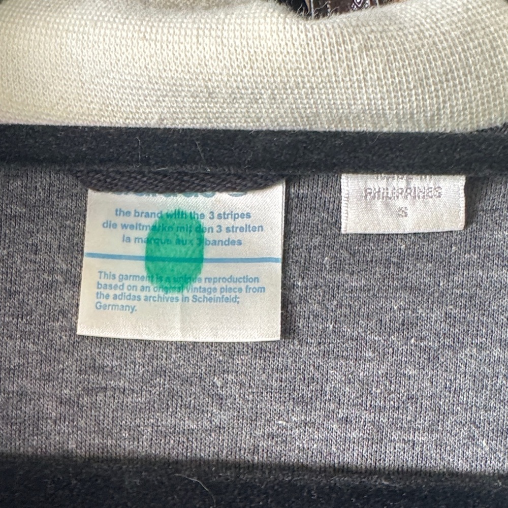 Adidas Vintage Black and Cream Zip-Up Jacket - Picture 3 of 3